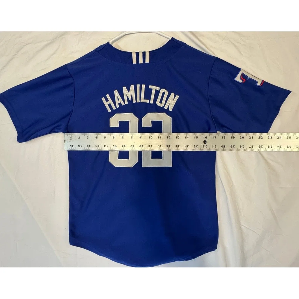 Adidas Texas Rangers Josh Hamilton 32 Youth Baseball Jersey Blue Size M 10-12